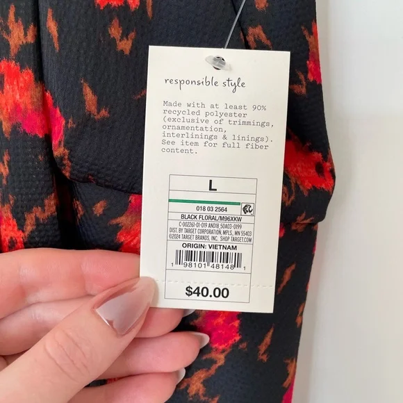 Target Black and Red Floral Maxi Dress - Picture 4 of 4